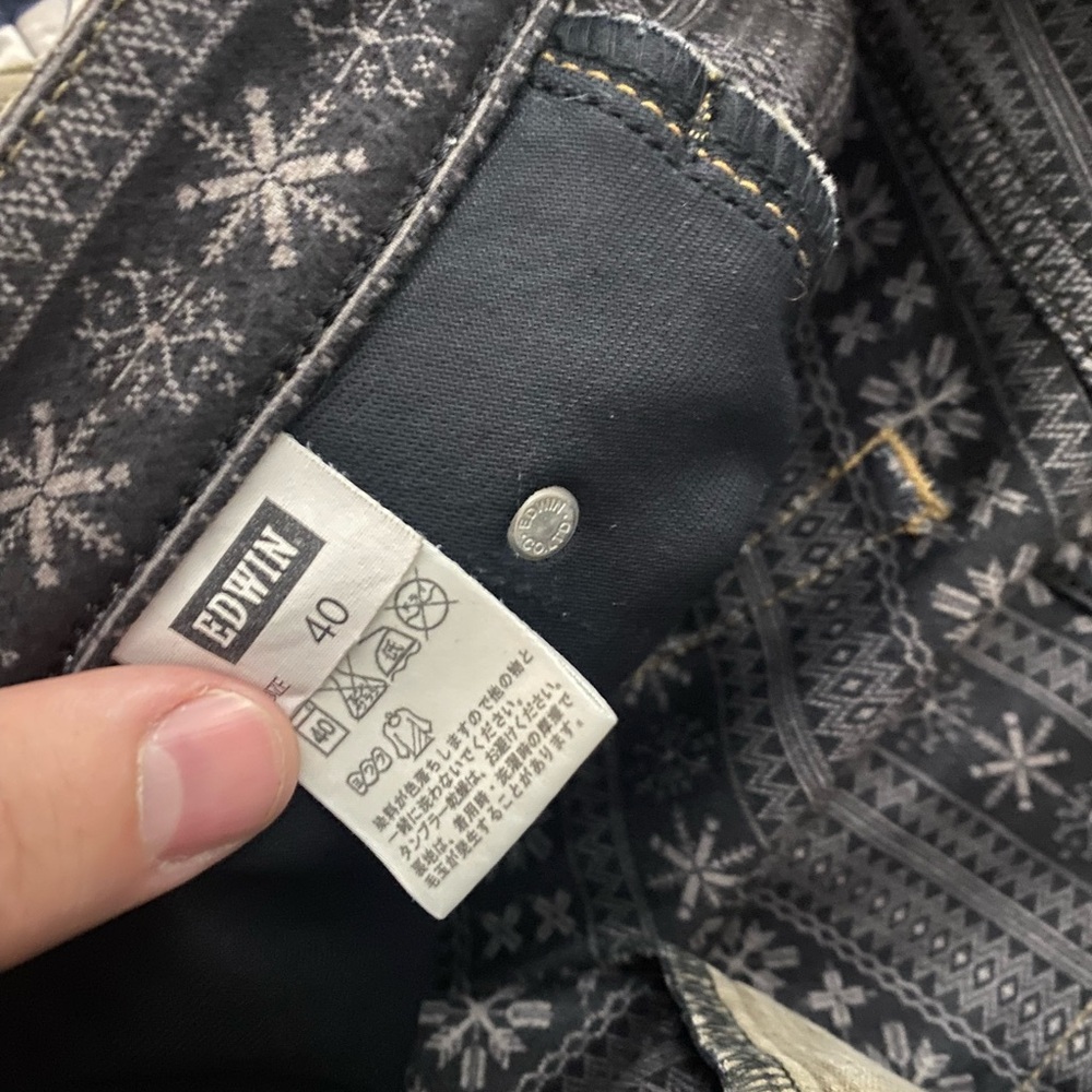 Edwin Patterned Black Jeans - Picture 2 of 8